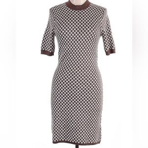 Abercrombie & Fitch Mockneck Checkered Sweater Dress